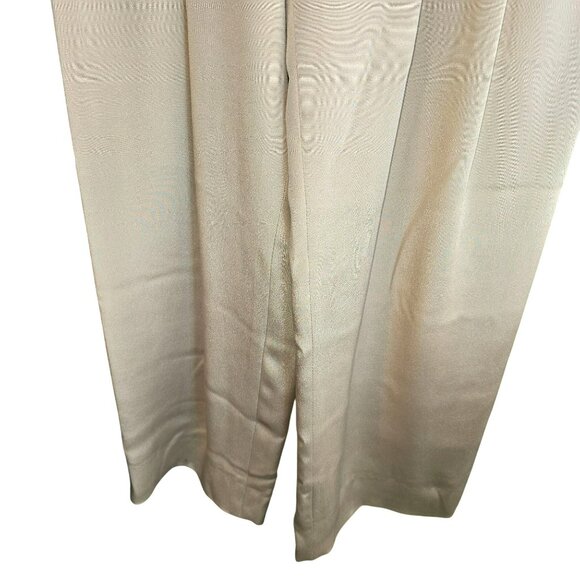 Ellen Tracy Womens Tan Wide-Leg Pants Size 4 100% Silk Vintage HS161 - Picture 5 of 7